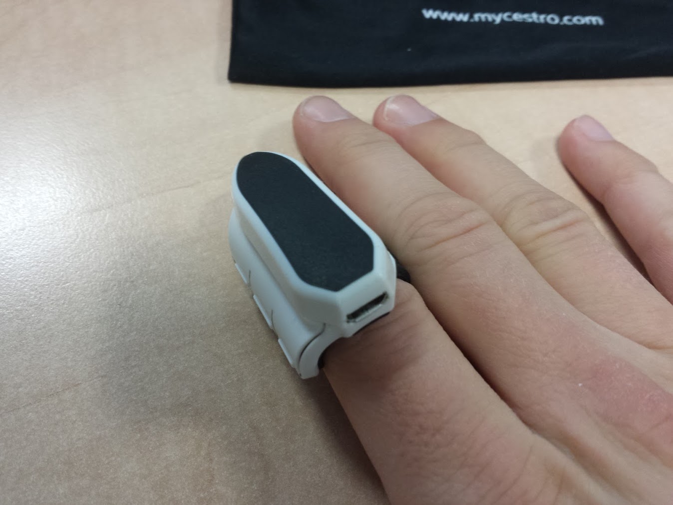 Mycestro on finger